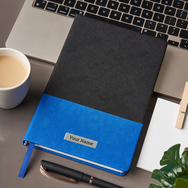 Doodle Connect Personalized Bewick-A5 Hard Bound Executive Notebook -Blue
