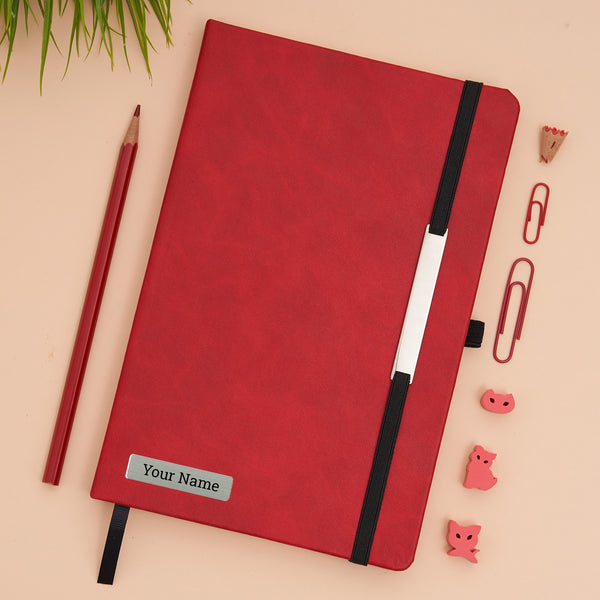 Doodle Connect Personalized Myer Executive A5 PU Leather Hardbound Diary - Red