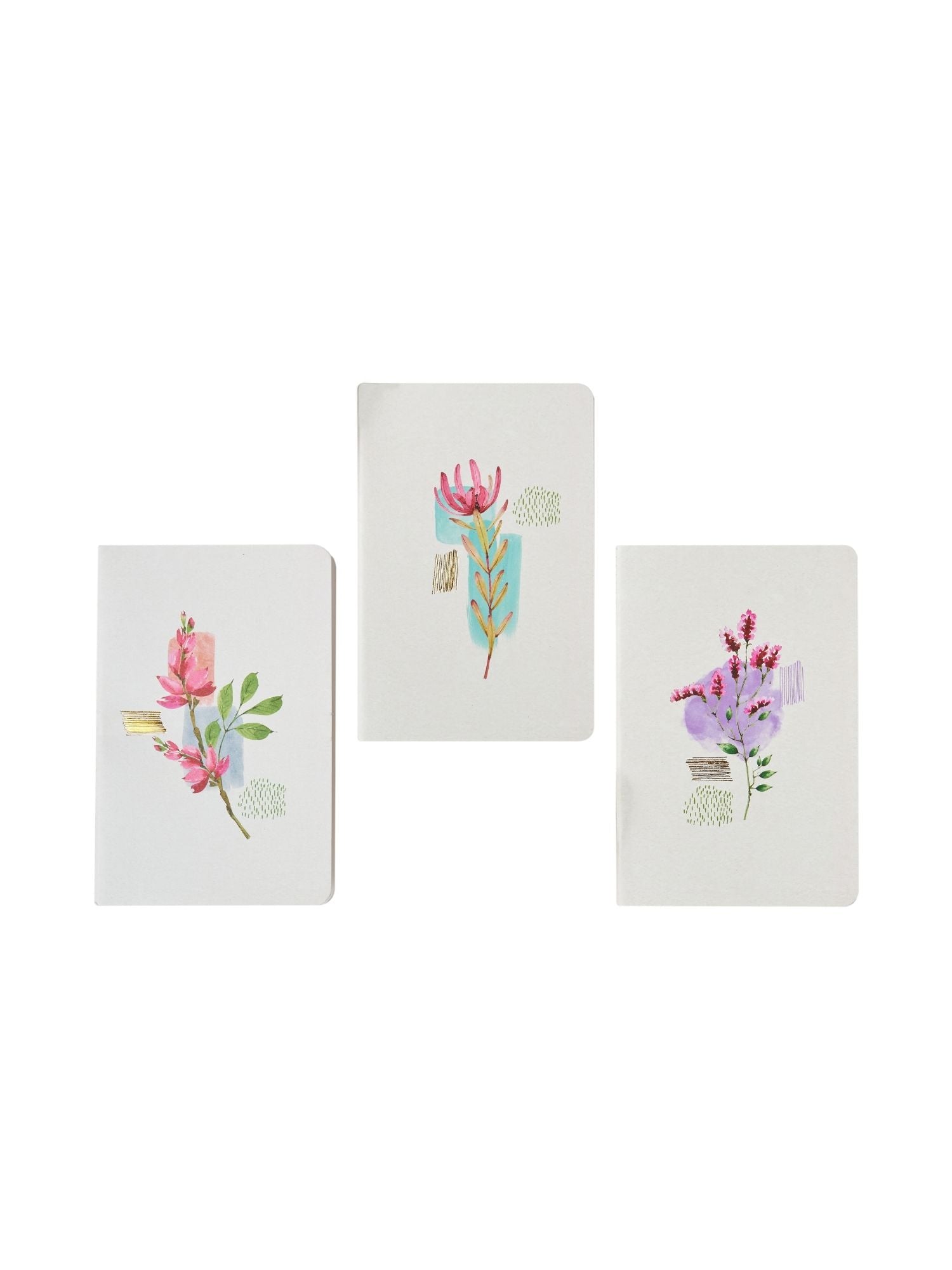 Doodle Pastel Petals Set of 3 Softbound B6 Undated Notebook Diary