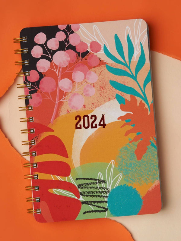 Doodle A5 Undated Wiro Bound Happiness Planner (Tropical Fern)