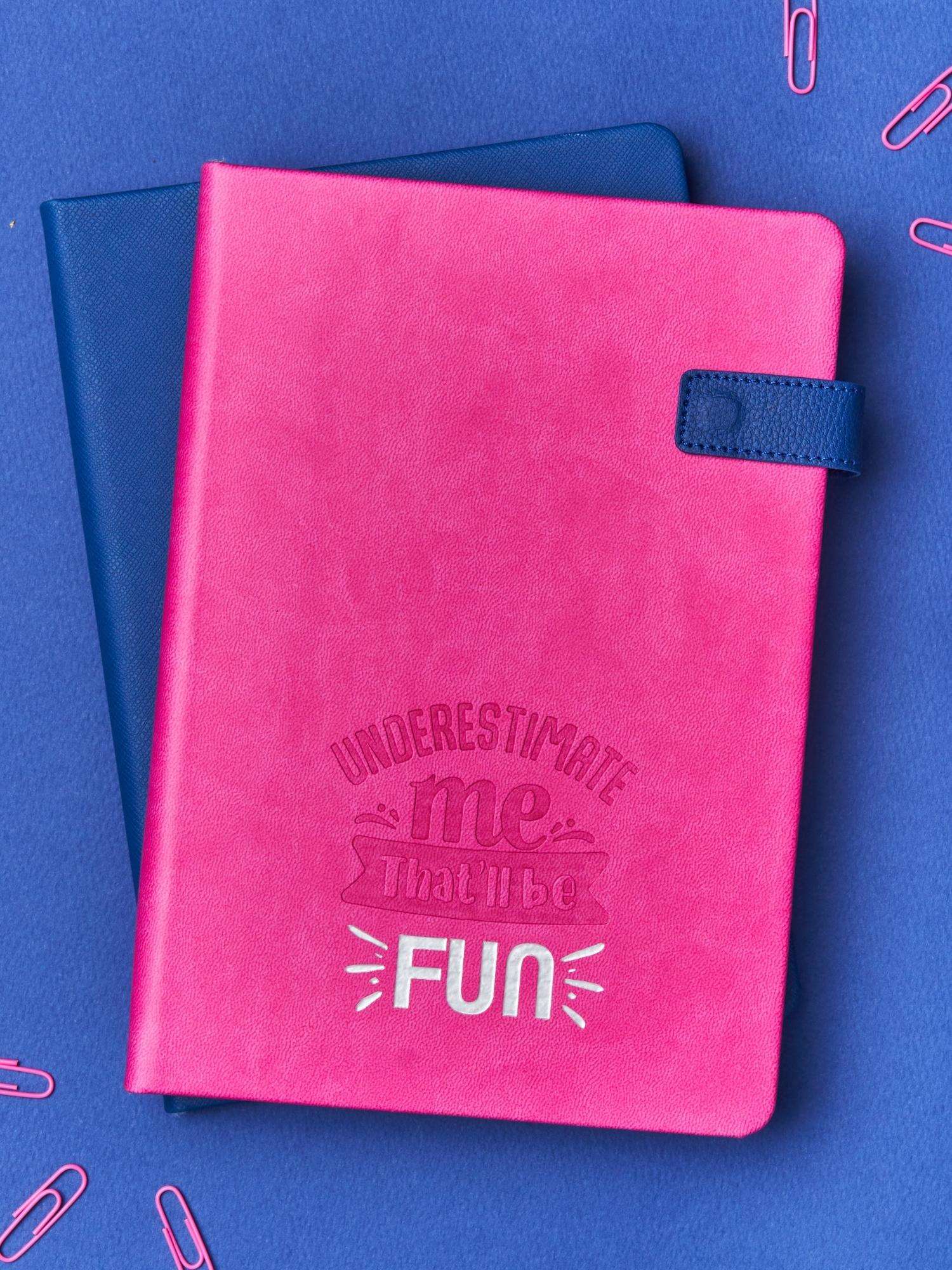 Doodle A5 Vegan Leather Flip Bound Notebook with magnetic Flip Closure - Underestimate Me