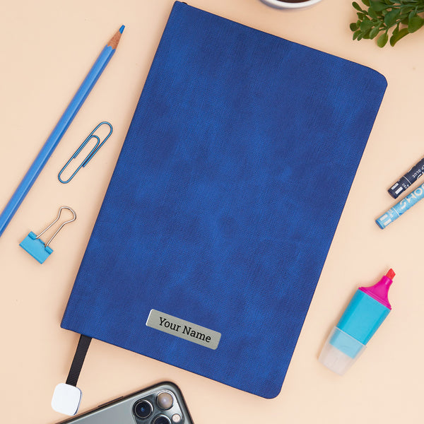 Doodle Connect Personalized Vogue Executive A5 PU Leather Hardbound Diary - Blue