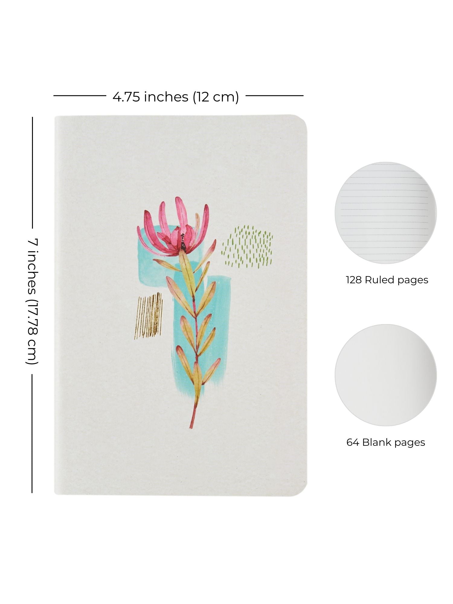 Doodle Pastel Petals Set of 3 Softbound B6 Undated Notebook Diary