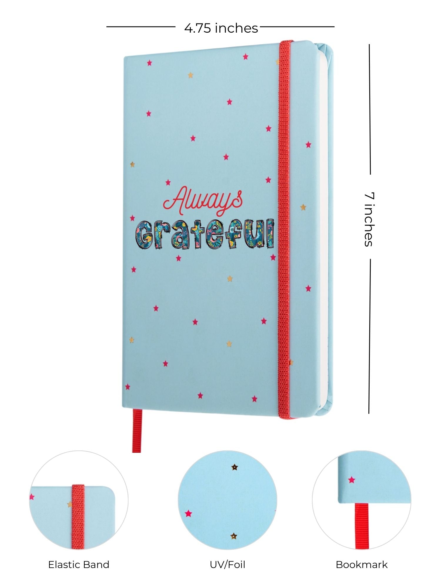 DOODLE Stars Hardbound B6 Diary Notebook - ALWAYS GRATEFUL