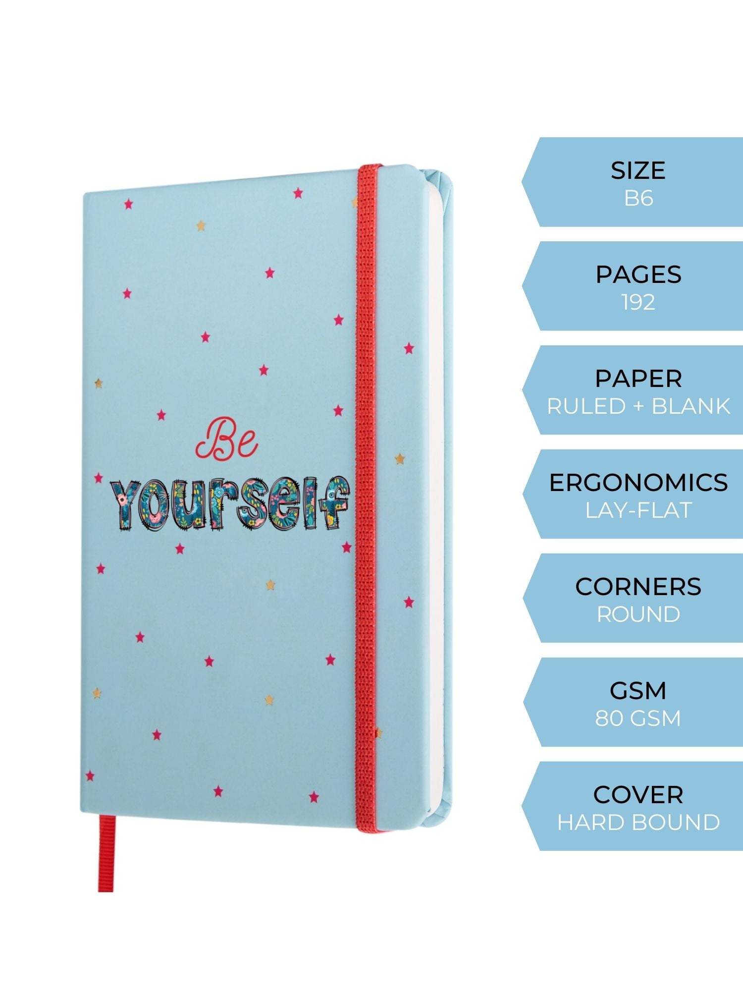 DOODLE Stars Hardbound B6 Diary Notebook - BE YOURSELF
