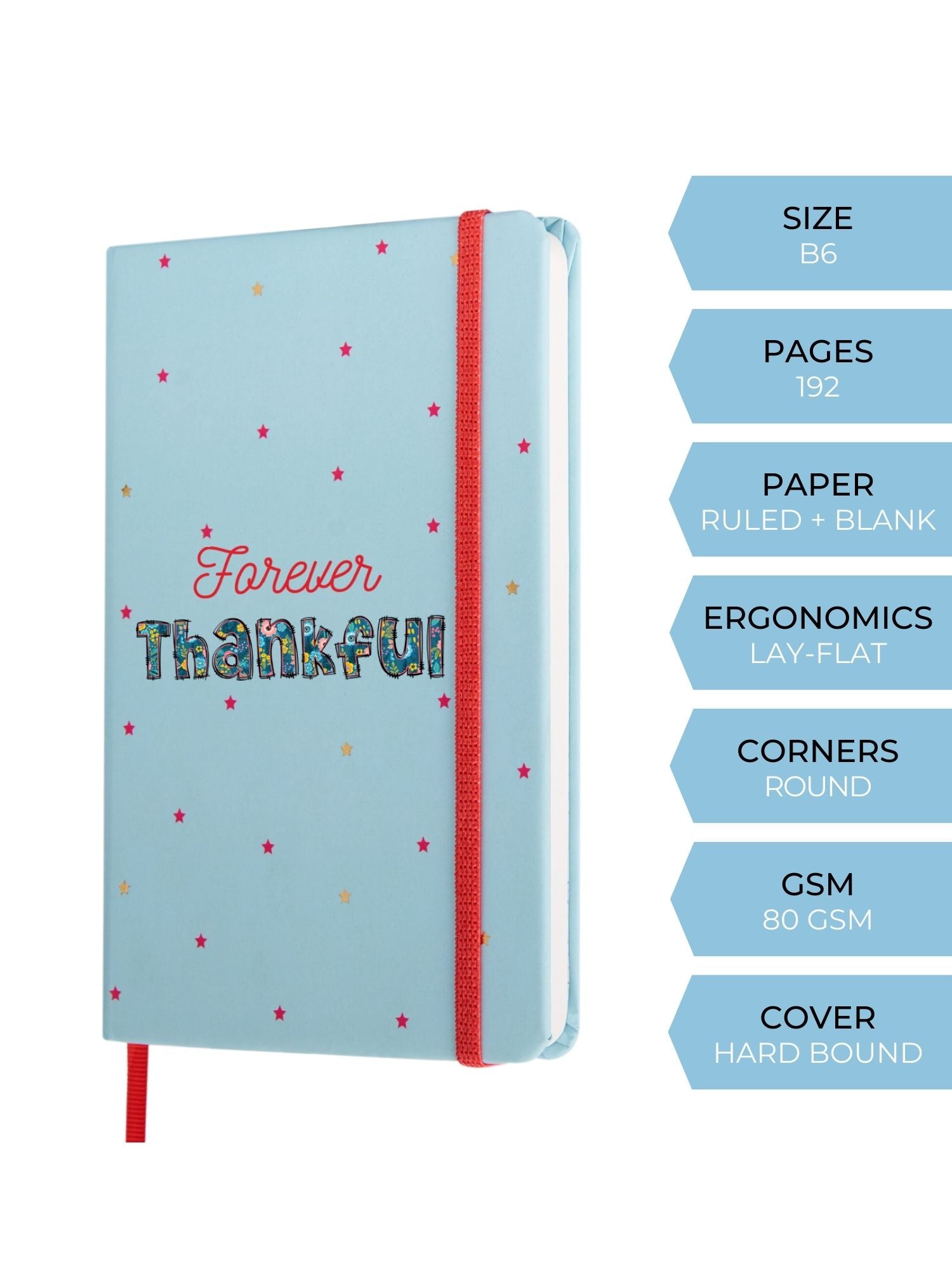 DOODLE Stars Hardbound B6 Diary Notebook - FOREVER THANKFUL