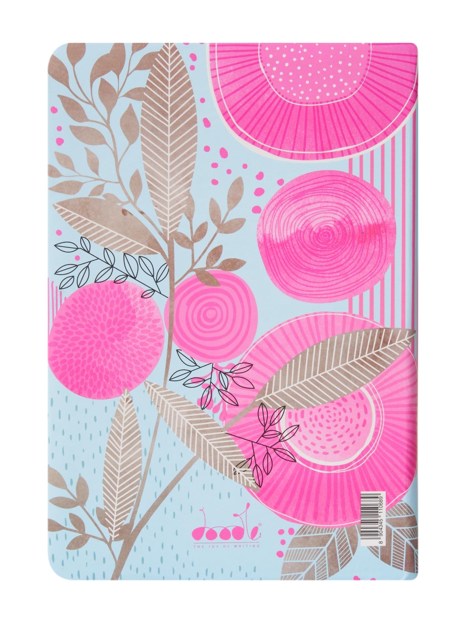 A5 Hard Bound Soft Foam Padded Paper Notebook - Pink Rays