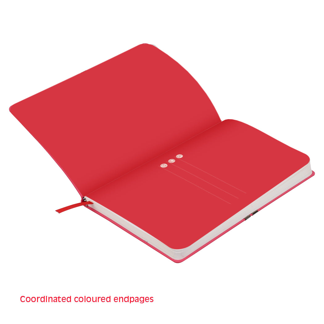 DOODLE Windsor A5 Hard Bound Notebook with Elastic Band - Red