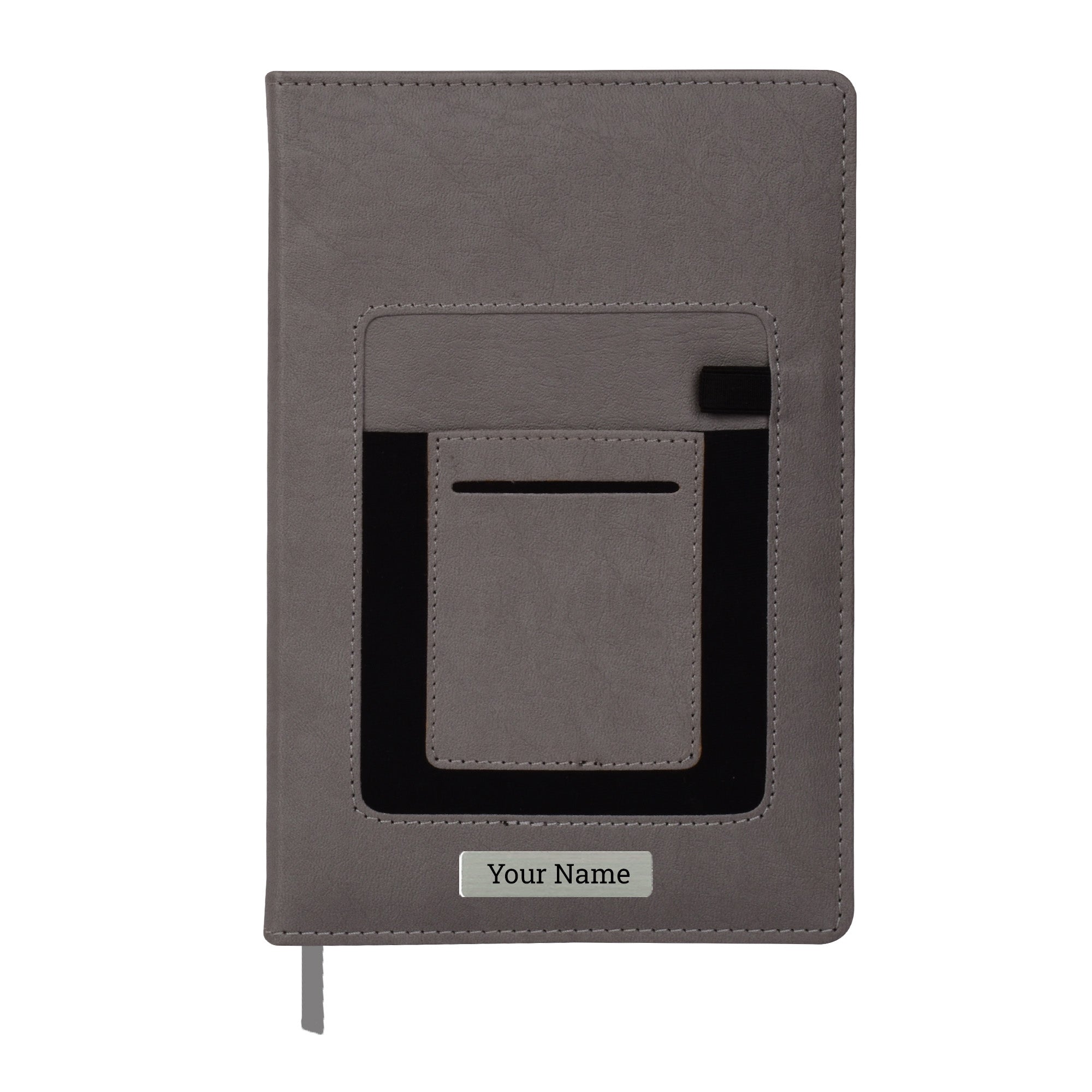 Edgemont Diary - A5 Hardbound Faux Leather Notebook - Grey