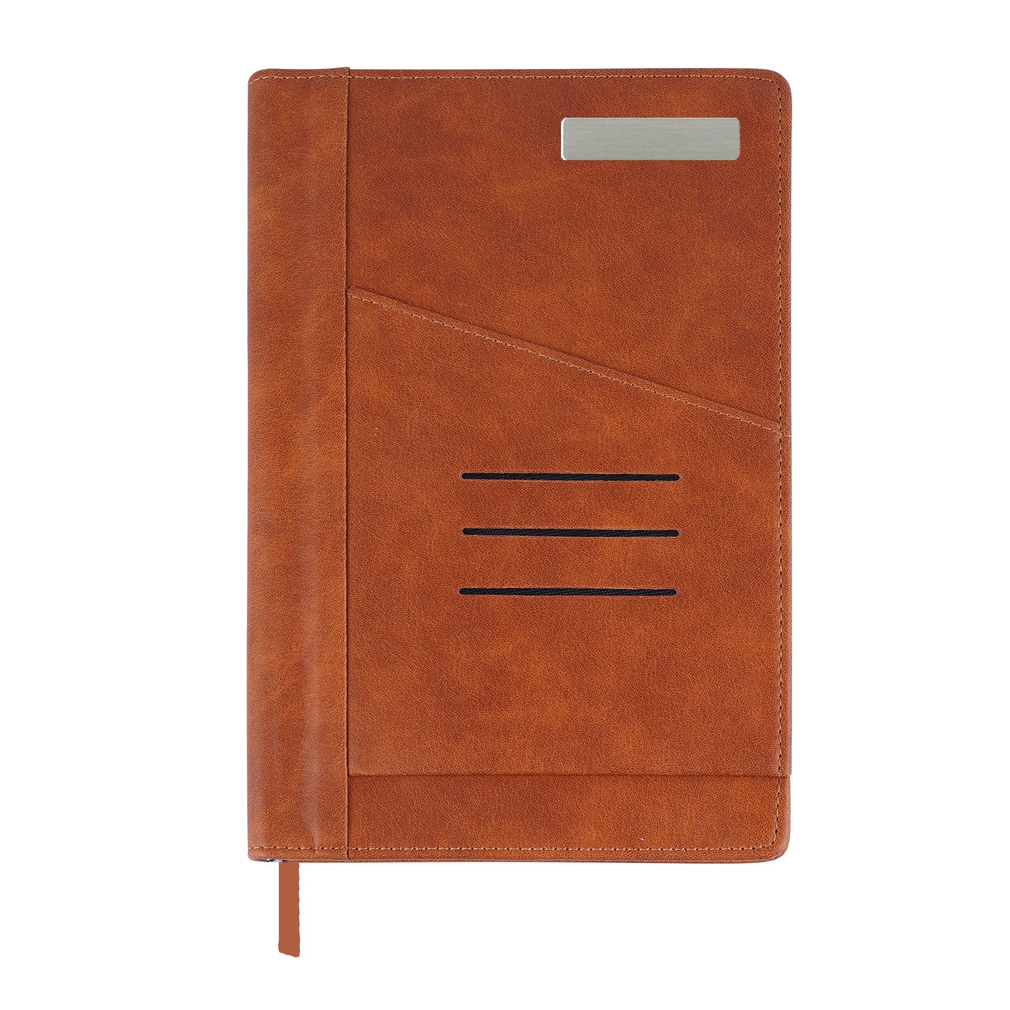 Doodle Connect Personalized Graham A5 Hardbound Faux Leather Executive Notebook - Brown