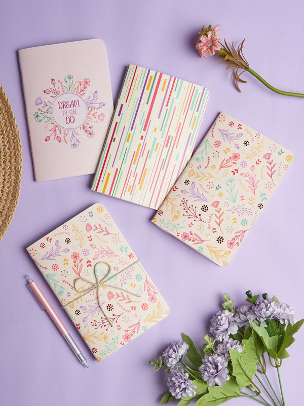 Doodle Living Garden Set of 3 Softbound B6 Undated Notebook Diary
