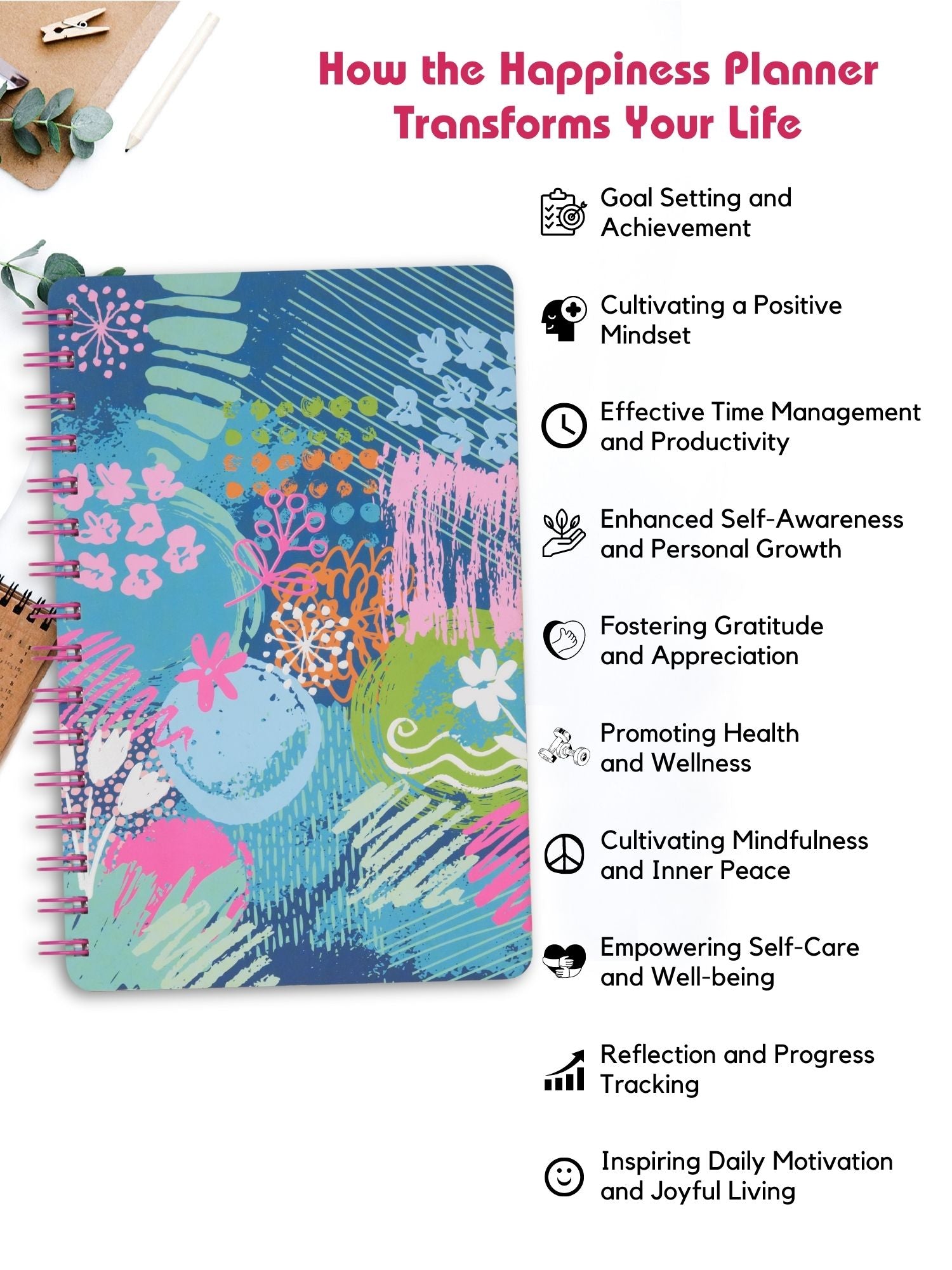 Doodle A5 Undated Wiro Bound Happiness Planner (Impressionist)