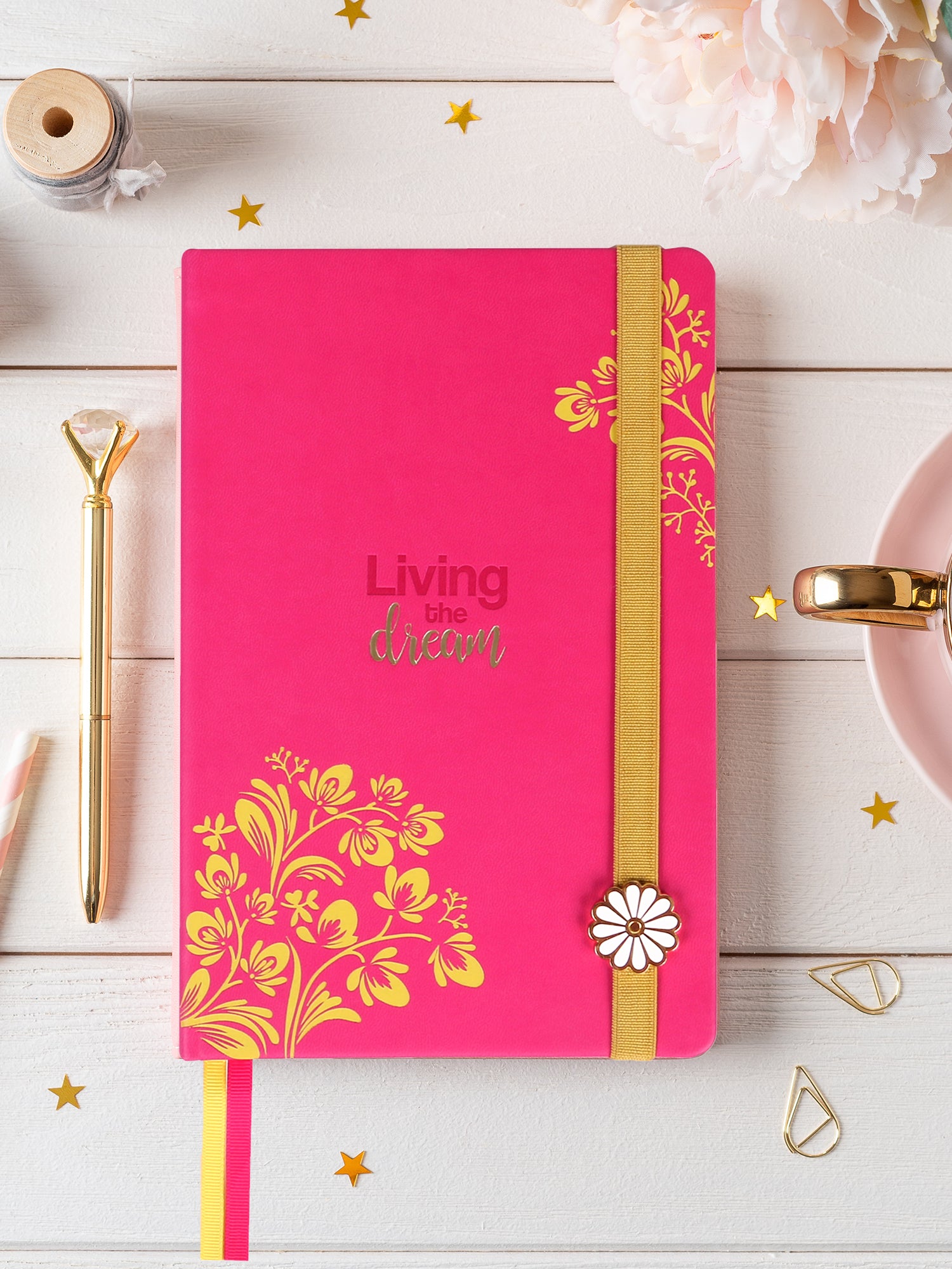 Doodle Living the dream Hard Bound A5 Notebook - Pink - DoodleCollection Store