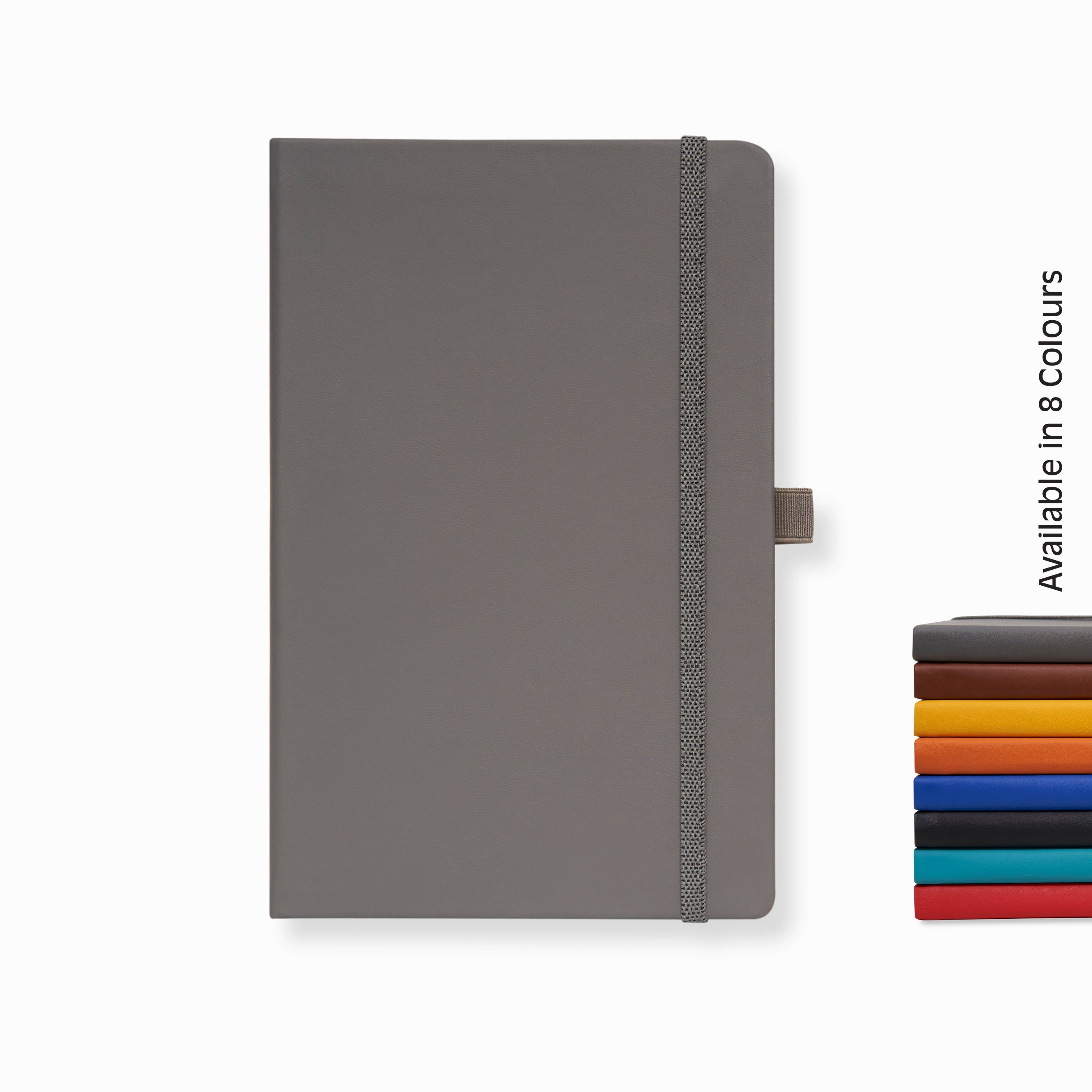 Doodle Pro Series Executive A5 PU Leather Hardbound Ruled Diary with Pen Loop - GREY