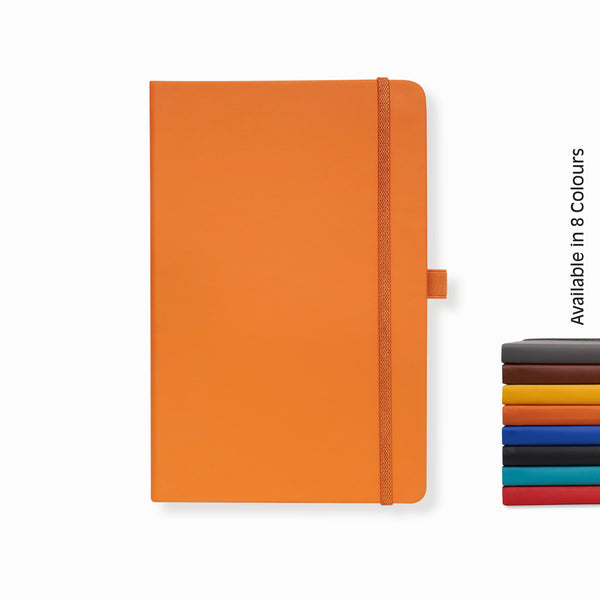 Doodle Pro Series Executive A5 PU Leather Hardbound Ruled Diary with Pen Loop - ORANGE