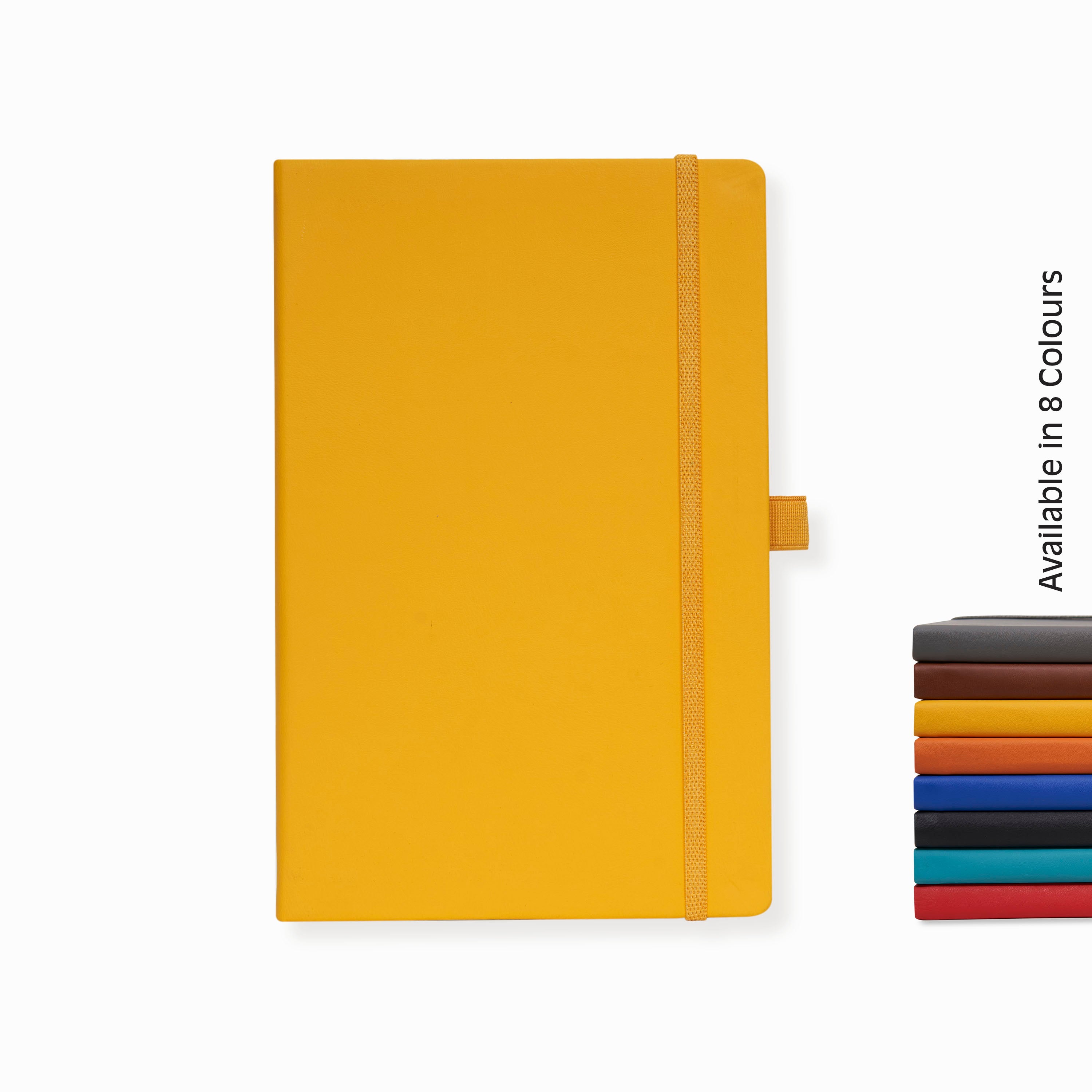Doodle Pro Series Executive A5 PU Leather Hardbound Ruled Diary with Pen Loop - YELLOW