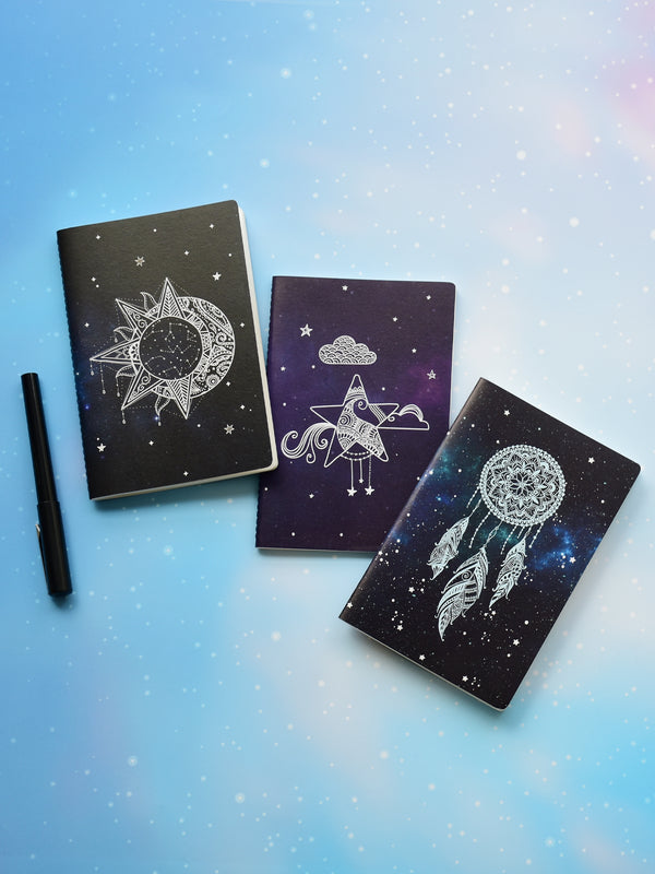 Doodle Beyond The Stars Soft Bound Set of 3 B6 Notebook - DoodleCollection Store